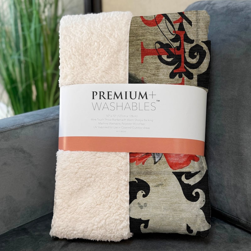 Premium Machine Washable ASB158 Rooster Sherpa Throw Blanket