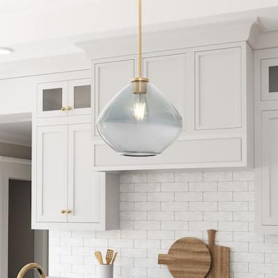 11.4" Modern 1-light Handblown Glass Pendant Light