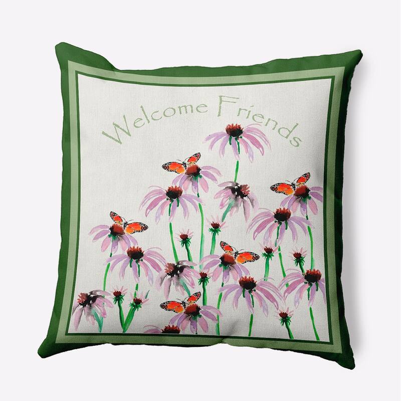 Welcome Friends Decorative Throw Pillow - Leaf - 16" x 16"