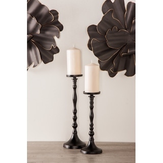 Black Iron Industrial Candle Holder (Set of 3) - 6 x 6 x 18