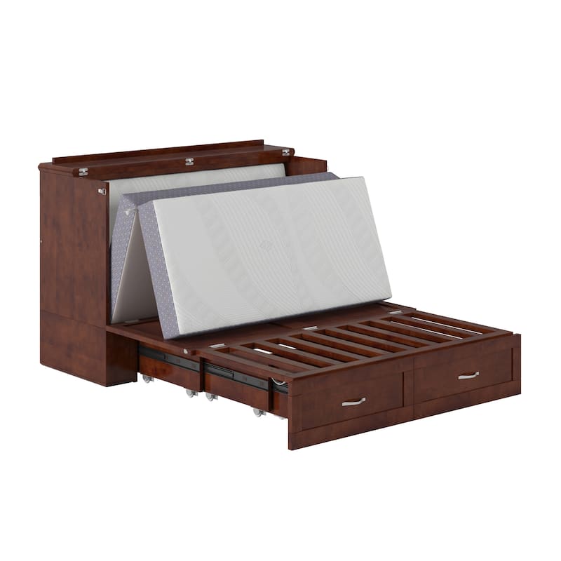 Hamilton Murphy Bed Chest with Mattress and Storage Drawer
