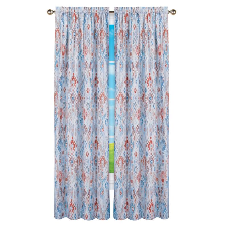 Modern Southwest Blackout Curtain Panel with Rod Pocket Top