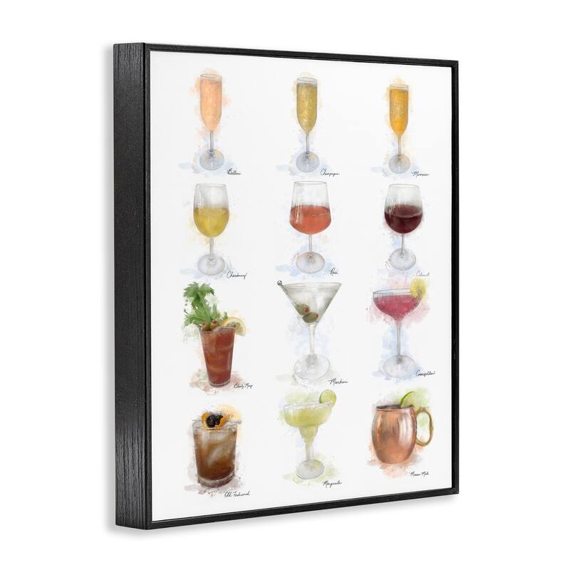 Stupell Soft Artisanal Cocktails Menu Framed Giclee Art Design By Matthew Piotrowicz