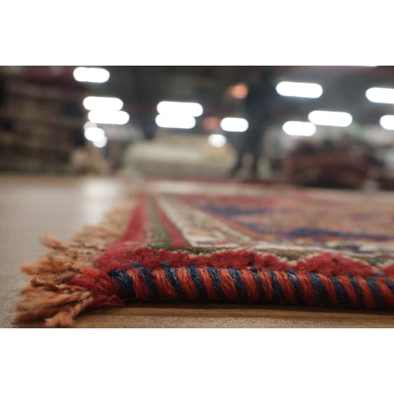Hand Knotted Oriental 100% Wool Carpet Traditional Tribal Red Shiraz Area Rug - 6' 0'' X 4' 1''