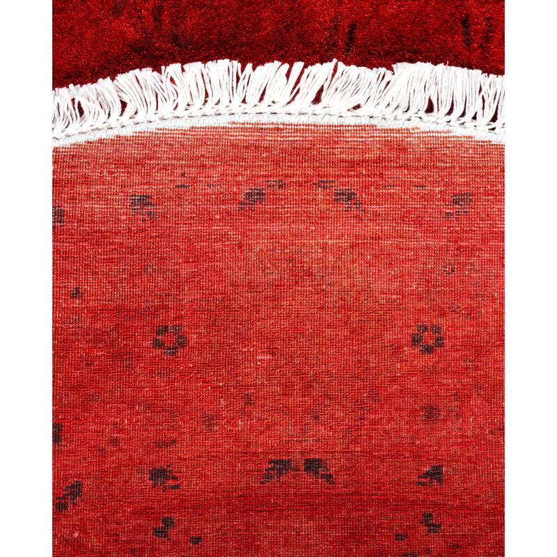 Overdyed One-of-a-Kind Hand-Knotted Area Rug - Red - 5' 1" x 5' 1"