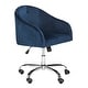preview thumbnail 3 of 4, SAFAVIEH Amy Tufted Chrome Leg Swivel Adjustable Office Chair - 24" x 22" x 31.9"