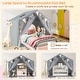 preview thumbnail 6 of 6, Grey Large Toddler Playhouse Tent with Door Curtains Windows and Star String Light - 57.5" x 38" x 52.5"