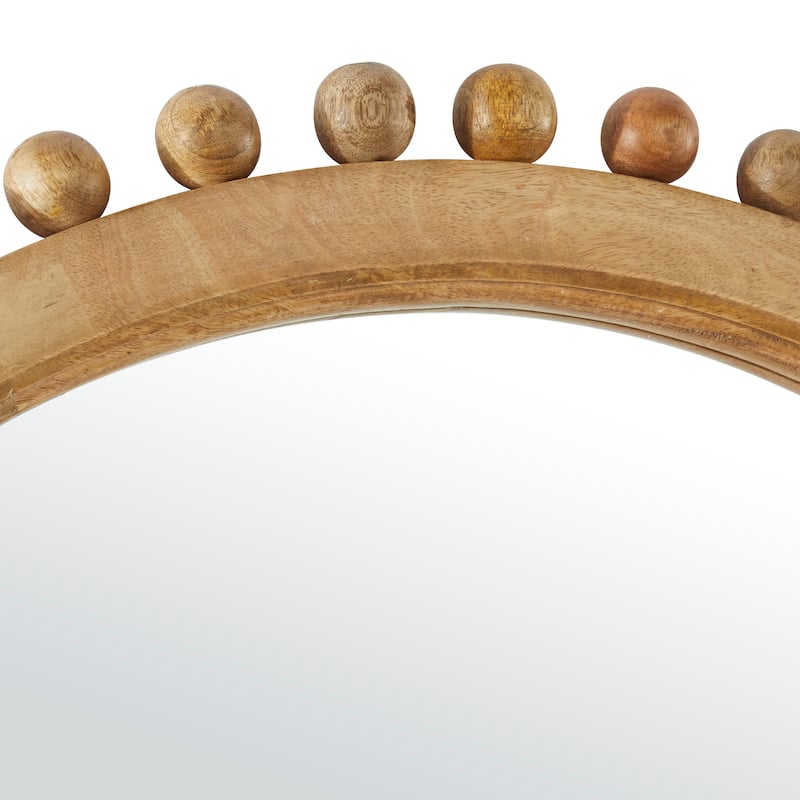Gold Mango Wood Wall Mirror with Beaded Detailing