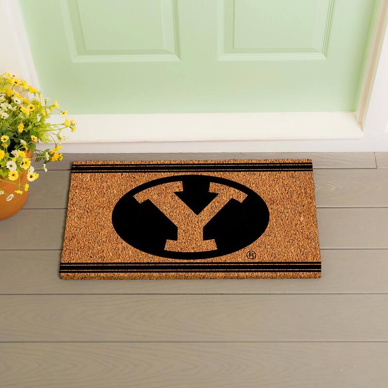 Brigham Young University Monochrome Indoor/Outdoor Coir Door Mat - 28" x 16"