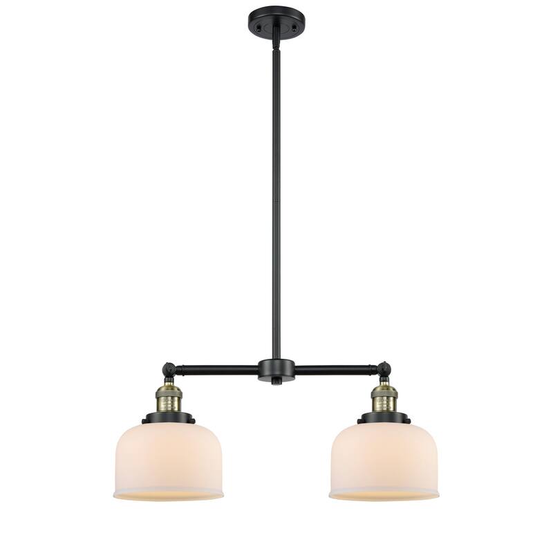 Innovations Lighting Large Bell 2 Light 24" Wide Linear Chandelier