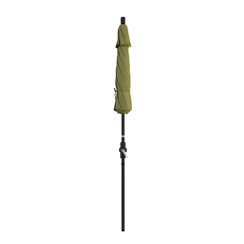 California Umbrella 7.5' Sun Master Patio Umbrella Bronze Aluminum Pole Fiberglass Ribs Crank Lift Tilt Sunbrella Cilantro