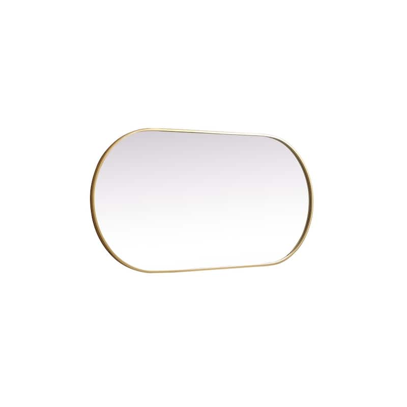 Indigo Home Metal Frame Oval Mirror 24x48 Inch
