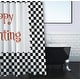 preview thumbnail 3 of 1, Halloween Happy Haunting Checks Shower Curtain
