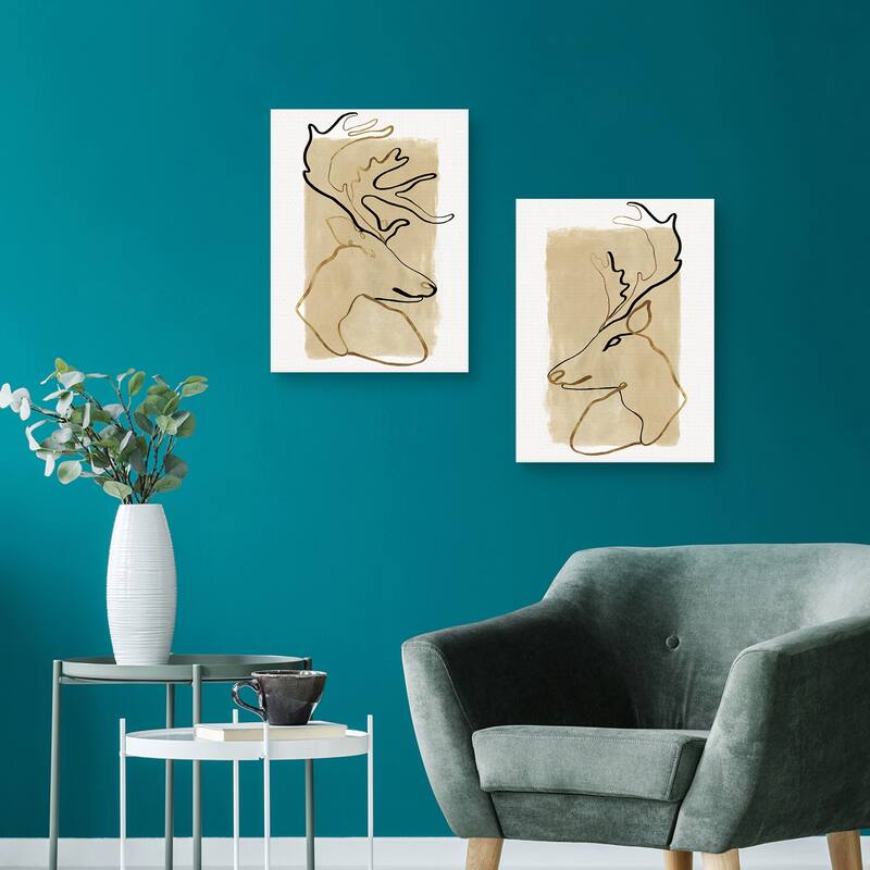 Antlers I, Antlers II by Eva Watts Canvas Art Prints