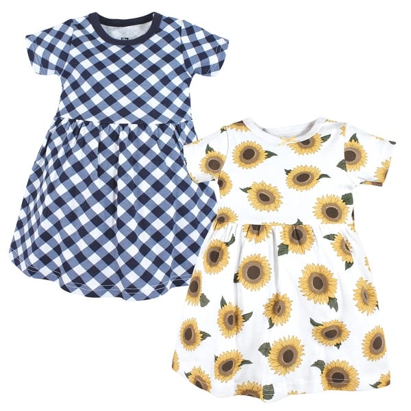 slide 1 of 1, Hudson Baby Toddler Girl Cotton Dresses, Sunflower 2T - Sunflower