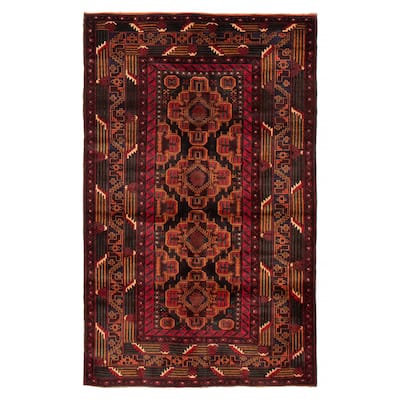 Teimani Black, Brown Rug 3'10" x 6'7" - 3'10 x 6'7