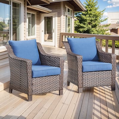 Gymojoy 2 Pack Wicker Chairs Patio Dining Chairs