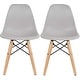 Thumbnail 1, 2xhome Set of 2 Light Grey Modern Kids Toddler Size Molded Plastic Armless Chair for Children's Room Natural Wood Eiffel Legs.