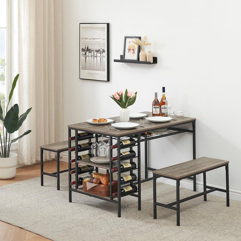 Kitchen Table with 2 Benches for 4