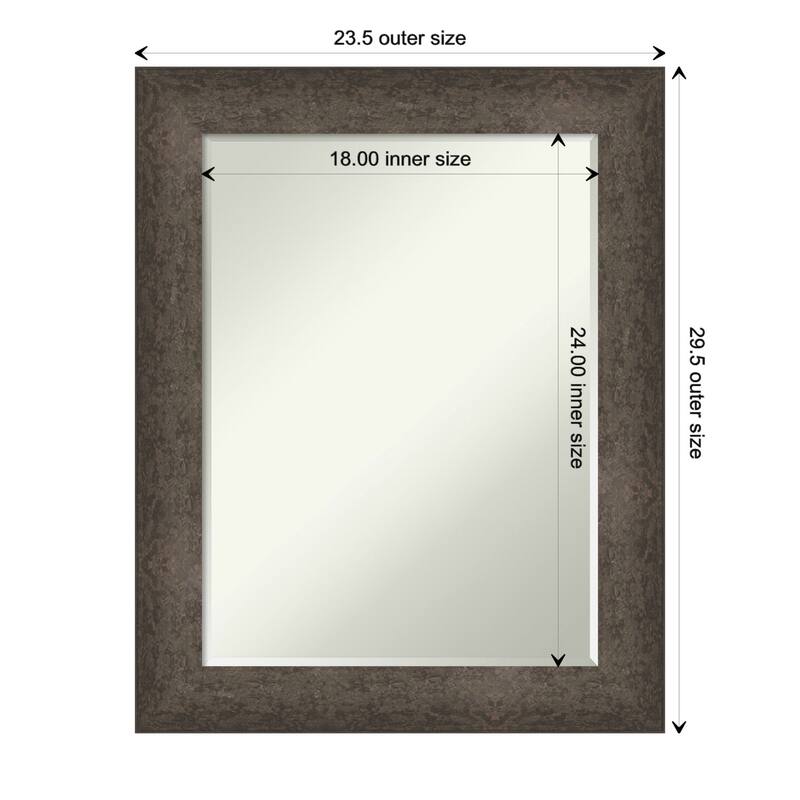 Dappled Half-Inch-Bevel Wood Framed Wall Mirror - Glass Size 18x24 - Dappled Light Bronze