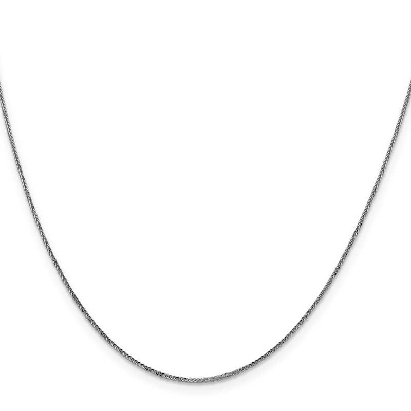 Curata 0.8mm 14k White Gold 0.8mm Sparkle Cut Quadra Wheat Chain Ankle Bracelet 9 Inch