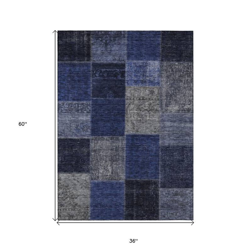 HomeRoots Patchwork Transitional Rectangle Outdoor Rug