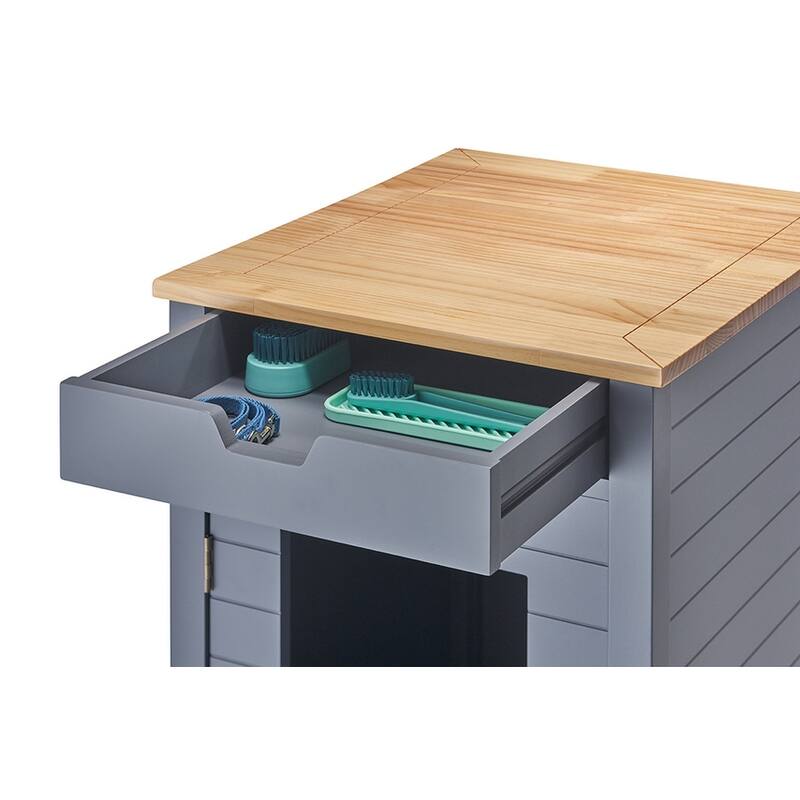 TRINITY 20" Dark Gray Litter Box Enclosure End Table w/ Drawer