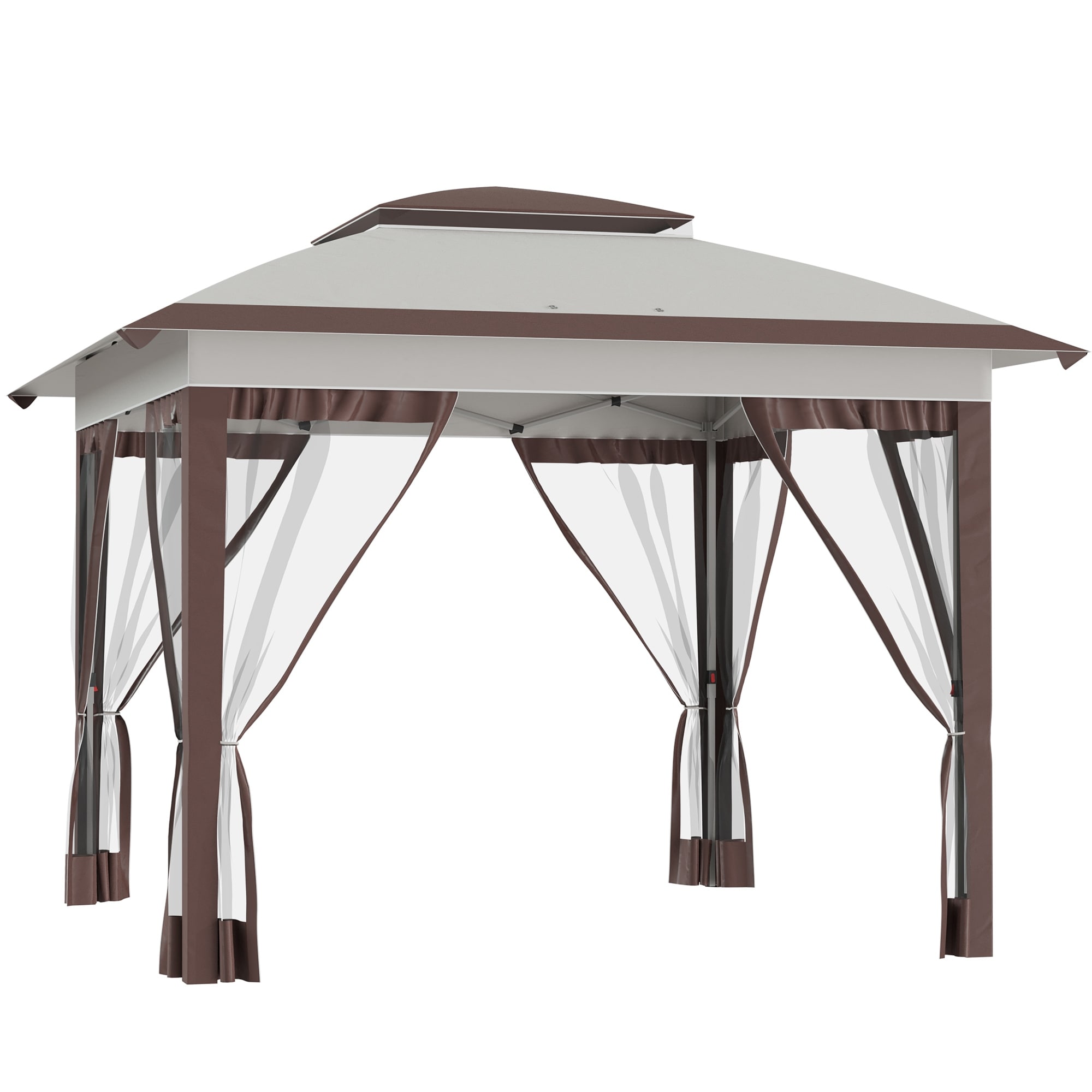 12x12 Pop Up Canopy Tent with Netting, Adjustable Height, 137 sq.ft Shade for Outdoor, Garden, Patio