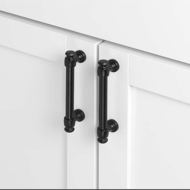 GlideRite 10-Pk 3-3/4 in. Center Matte Black Classic Euro Cabinet Pull - Matte Black