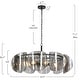 preview thumbnail 6 of 11, Kasy Modern 8-Light Drum Textured Glass Chandelier Wagon Wheel Light for Dining Living Room Entryway