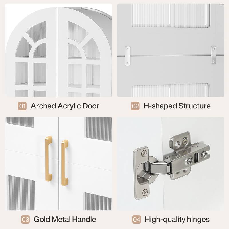 78-Inch Tall Shoe Cabinet with Acrylic Doors and Led Lights