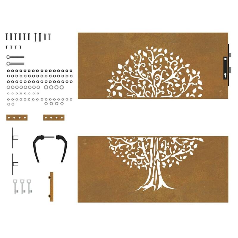 vidaXL Garden Gate Corten Steel Tree Design
