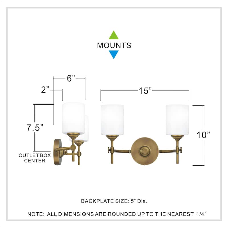 James Allan Stonewall 2 Light 15" Wide Bathroom Vanity Light