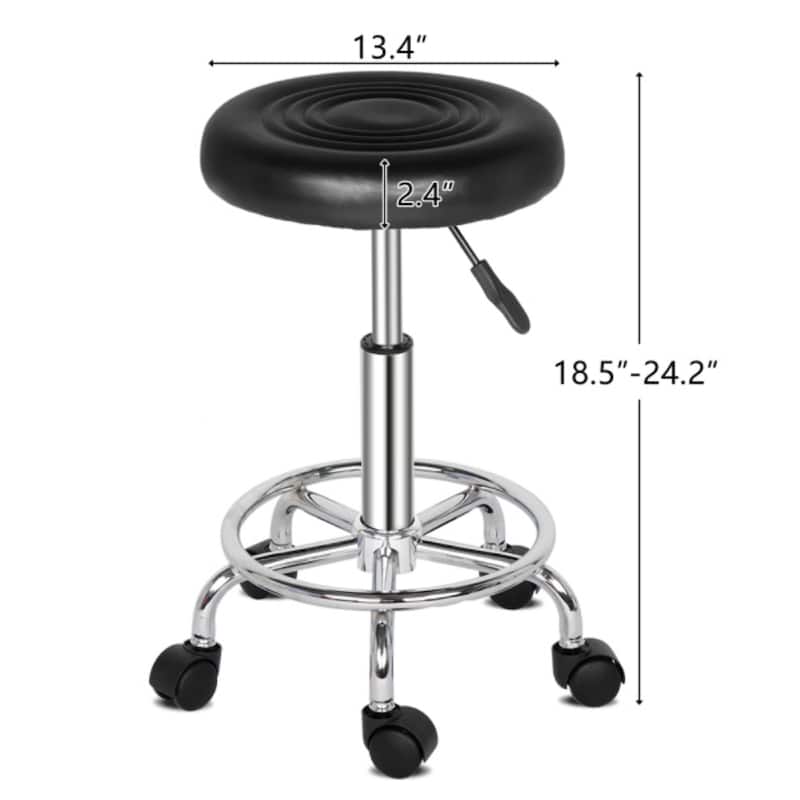 Round Stool with Lines Rotation Bar Stool - 13 x 13 x 24