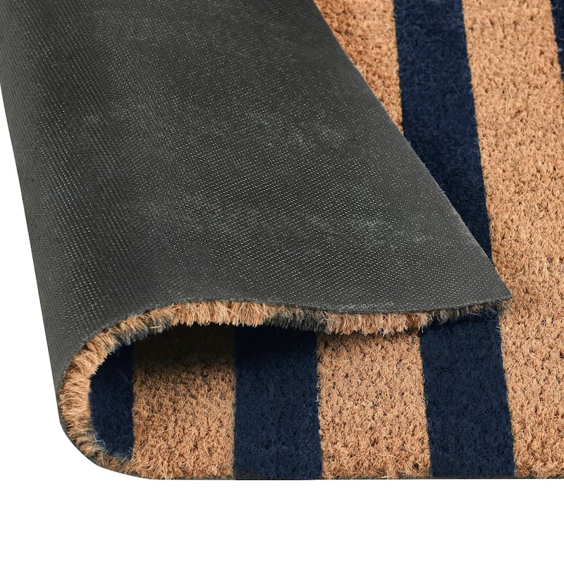Villa by Classic Home Striped 24x57 Navy and Natural Choir Doormat