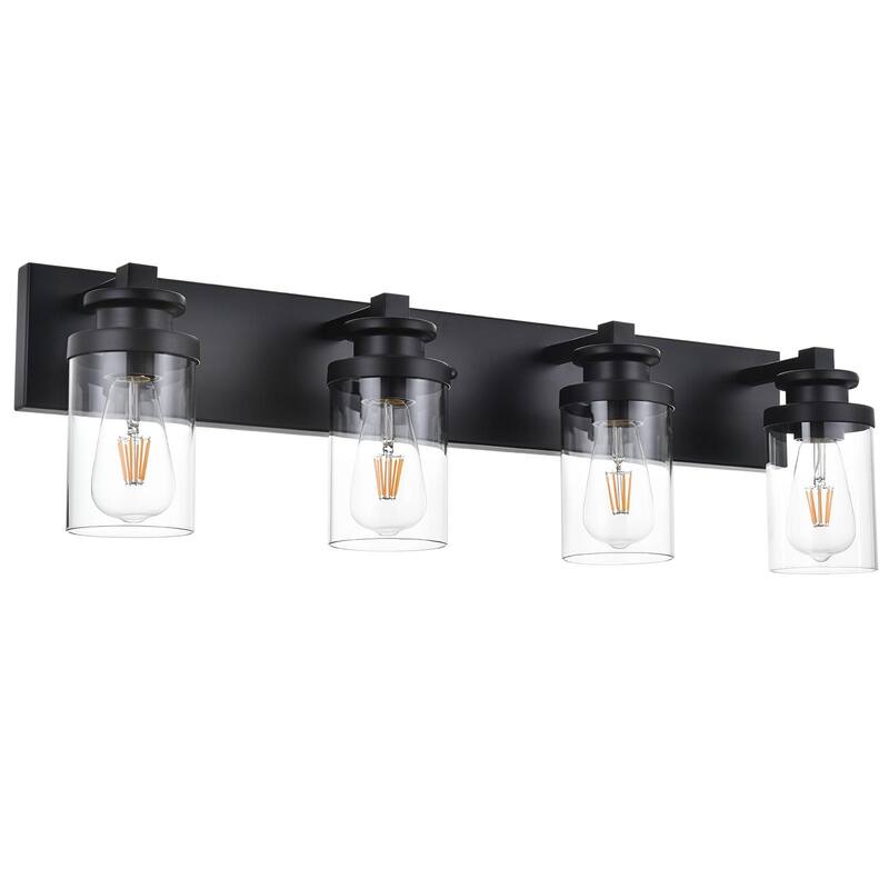 Industrial Vanity Light fixture with Clear Glass Shade