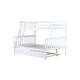 preview thumbnail 38 of 55, Detachable Rubber Wood Twin Over Full Bunk Bed with Trundle,Convertible Ladder and Guardrail,Kids and Baby