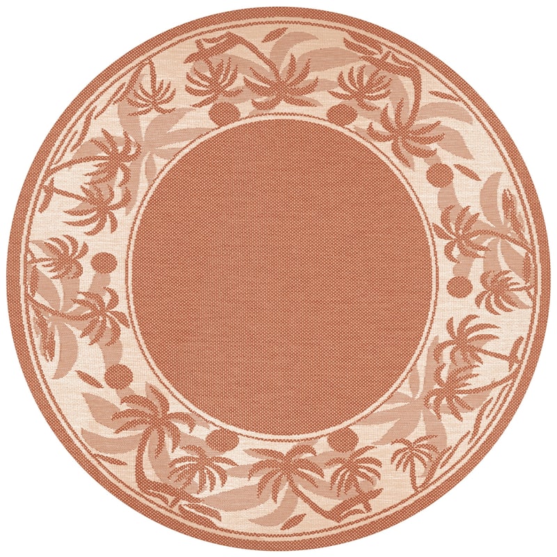 Dream Decor Rugs Pergola Sanctuary Indoor Outdoor Area Rug - 7'6" Round - Terracotta/Natural