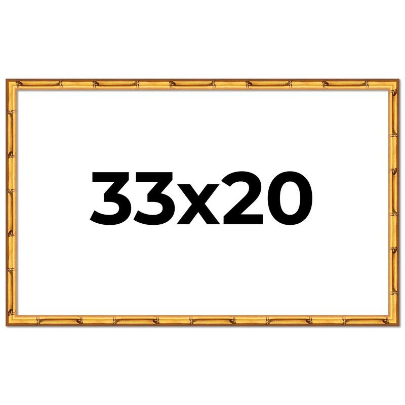 33x20 Frame Gold Bamboo Picture Frame Modern Photo Frame Includes UV Acrylic Shatter Guard Front Acid Free Foam Backing Board