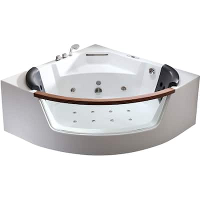Eago 59" Soaking Bathtub for Corner Installations with Center Drain