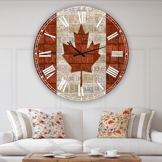 Designart 'canada License Plate Flag' Oversized Traditional Wall Clock 