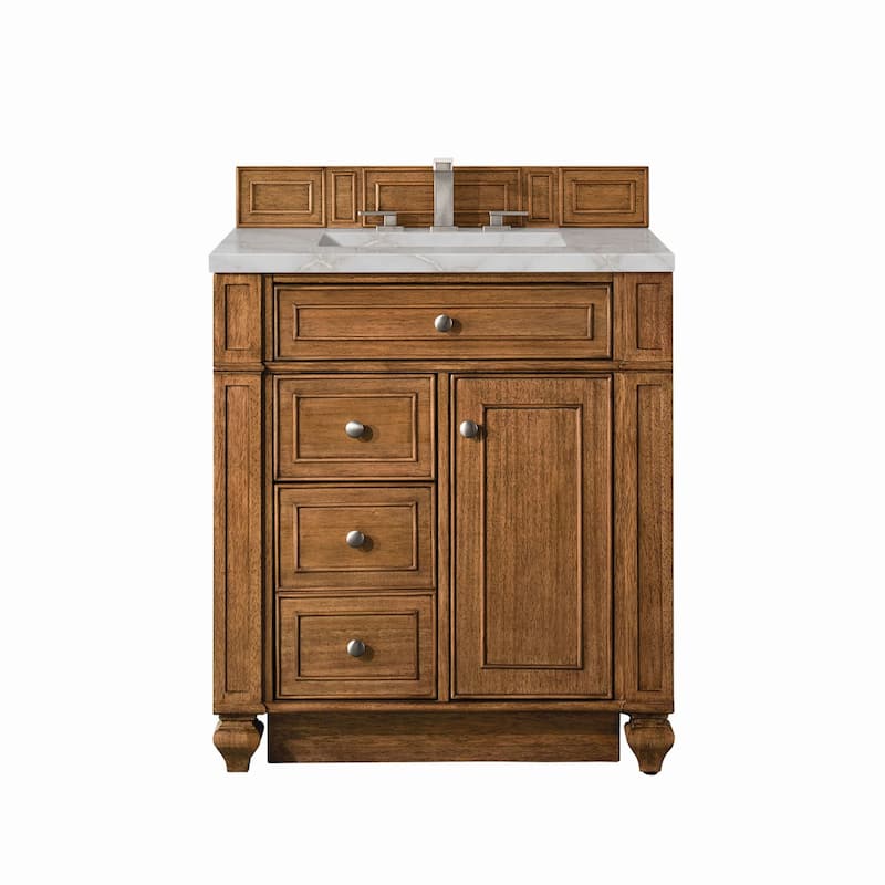 James Martin Vanities 157-V30-3VSL Bristol 30" Single Basin Walnut - Saddle Brown