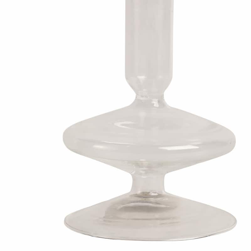 Modern Bubble Glass Candle Holder with Rounded Accent Base