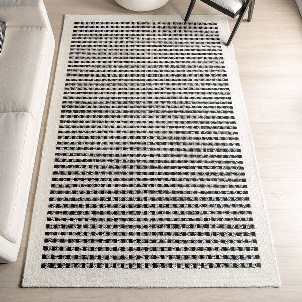 Brooklyn Rug Co Adahlia Checkered Wool Area Rug - Bed Bath 