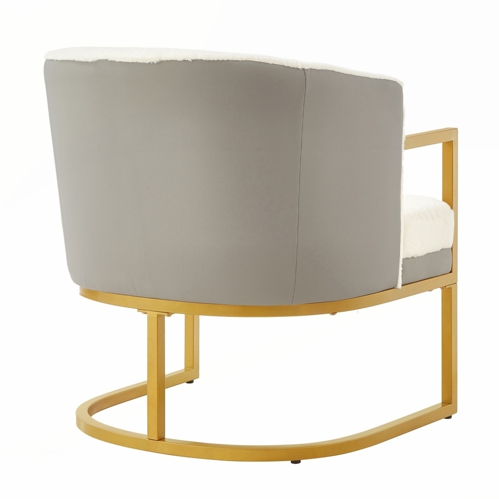 Cozy Armchair Upholstered Reading Chair with Gold Metal Frame Living Room