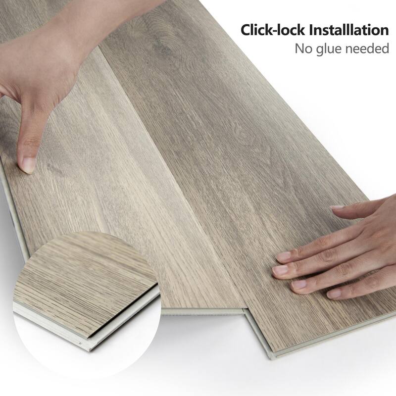 Art3d 10pcs 48"x7.2" Click-lock Wood Grain Flooring Cover 24 Sq.Ft.
