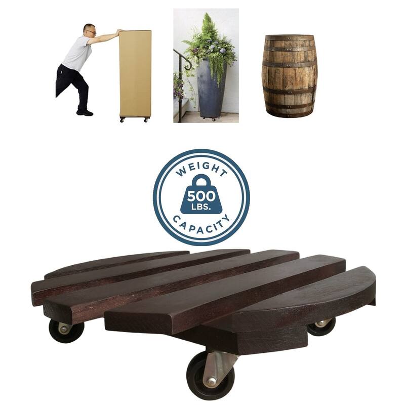 DreamPatio Acacia Plant Caddy (Pack of 2)