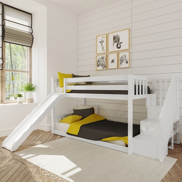 Max and Lily Low Bunk with Staircase Bunk with Slide
