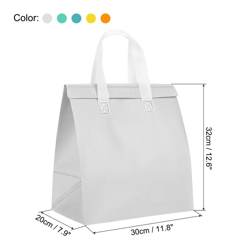 Insulated Take Away Bags, 25 Pcs Thermal Bags Multi-Color - Multicolor-11.8x7.9x12.6"