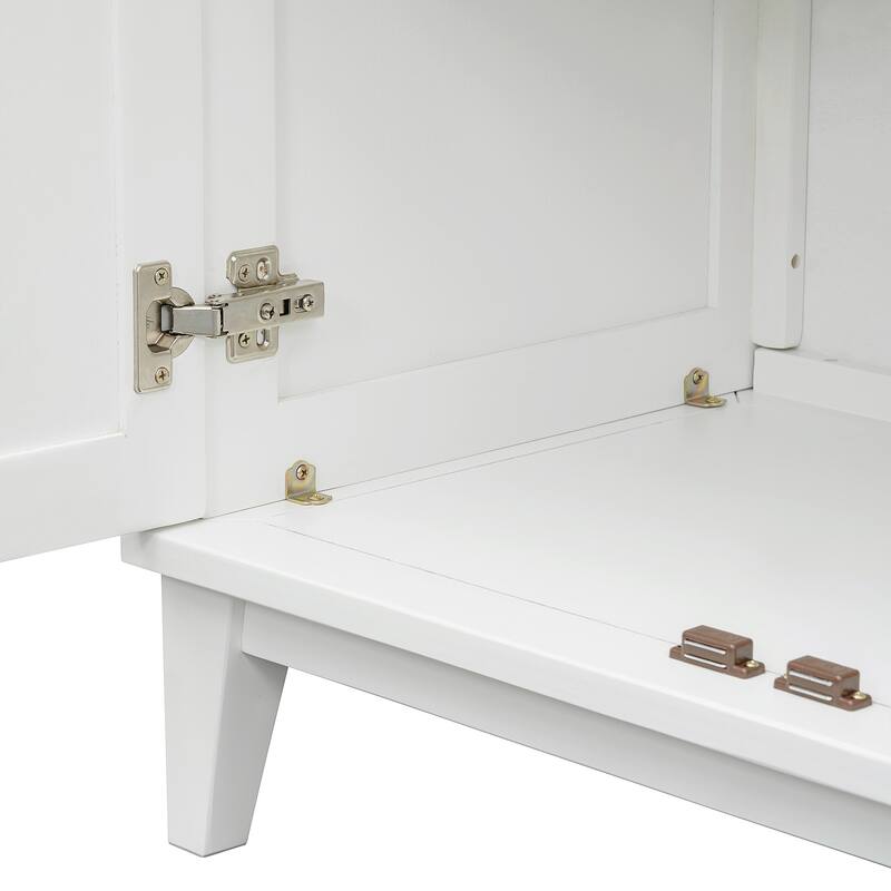 Sideboard with 4 Door Large Storage Buffet with Adjustable Shelves and Metal Handles